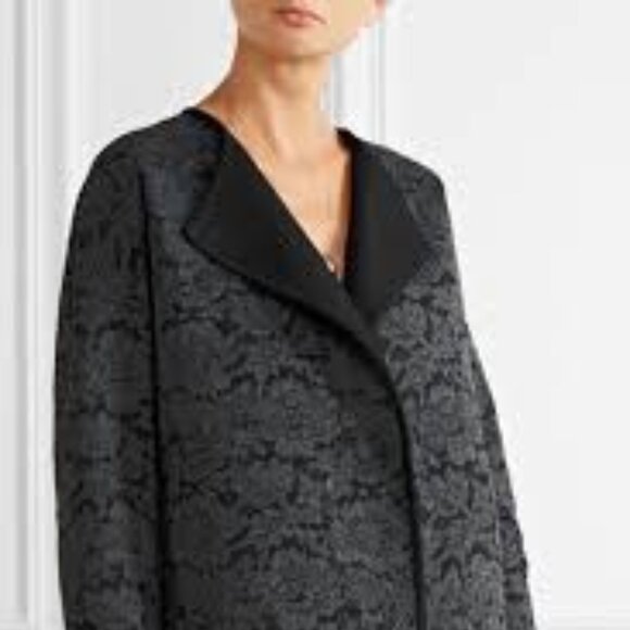 Diane von Furstenberg Jeraldine Lace Paneled Coat in Gray Merino Wool - Picture 5 of 12